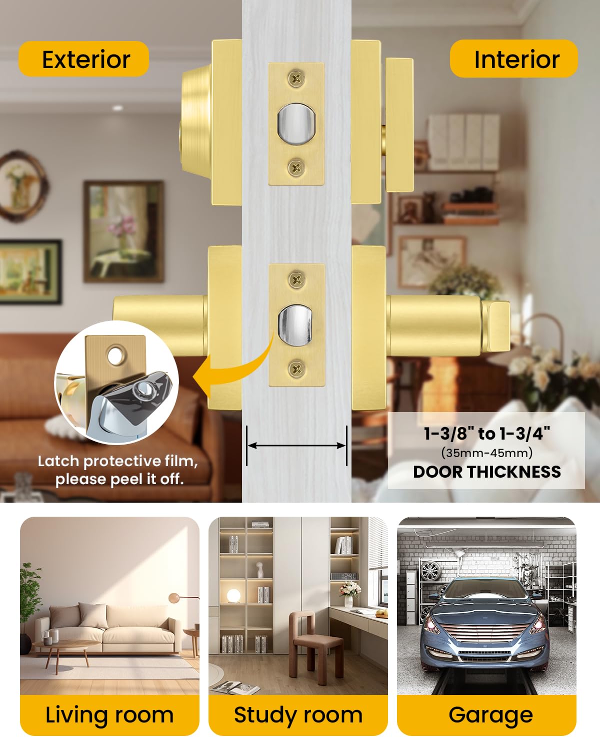 Exterior Door Lock Set with Single Cylinder Deadbolt